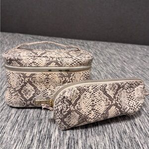 Chic Snakeskin Cosmetic Bag Set